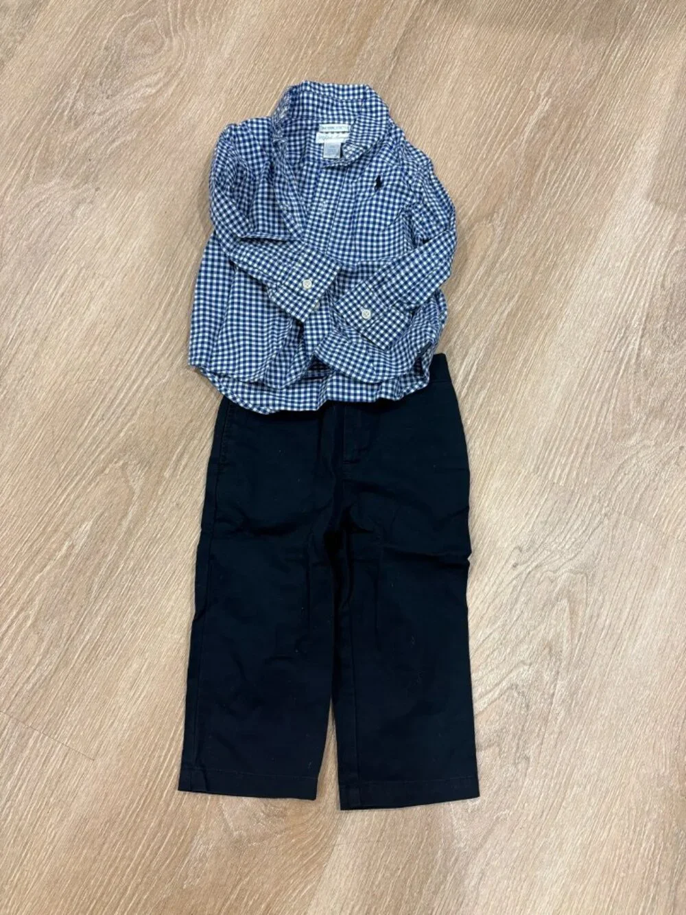 Ralph Lauren Gingham Shirt & Pants Set 12M Baby Boy